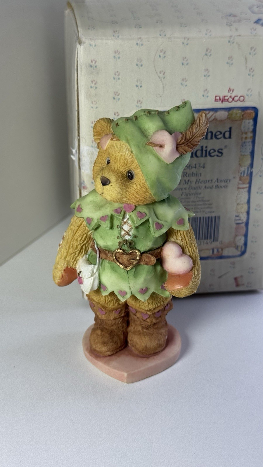 Vintage 1995 Enesco Cherished Teddies Robin 156434 You Steal My Heart Away