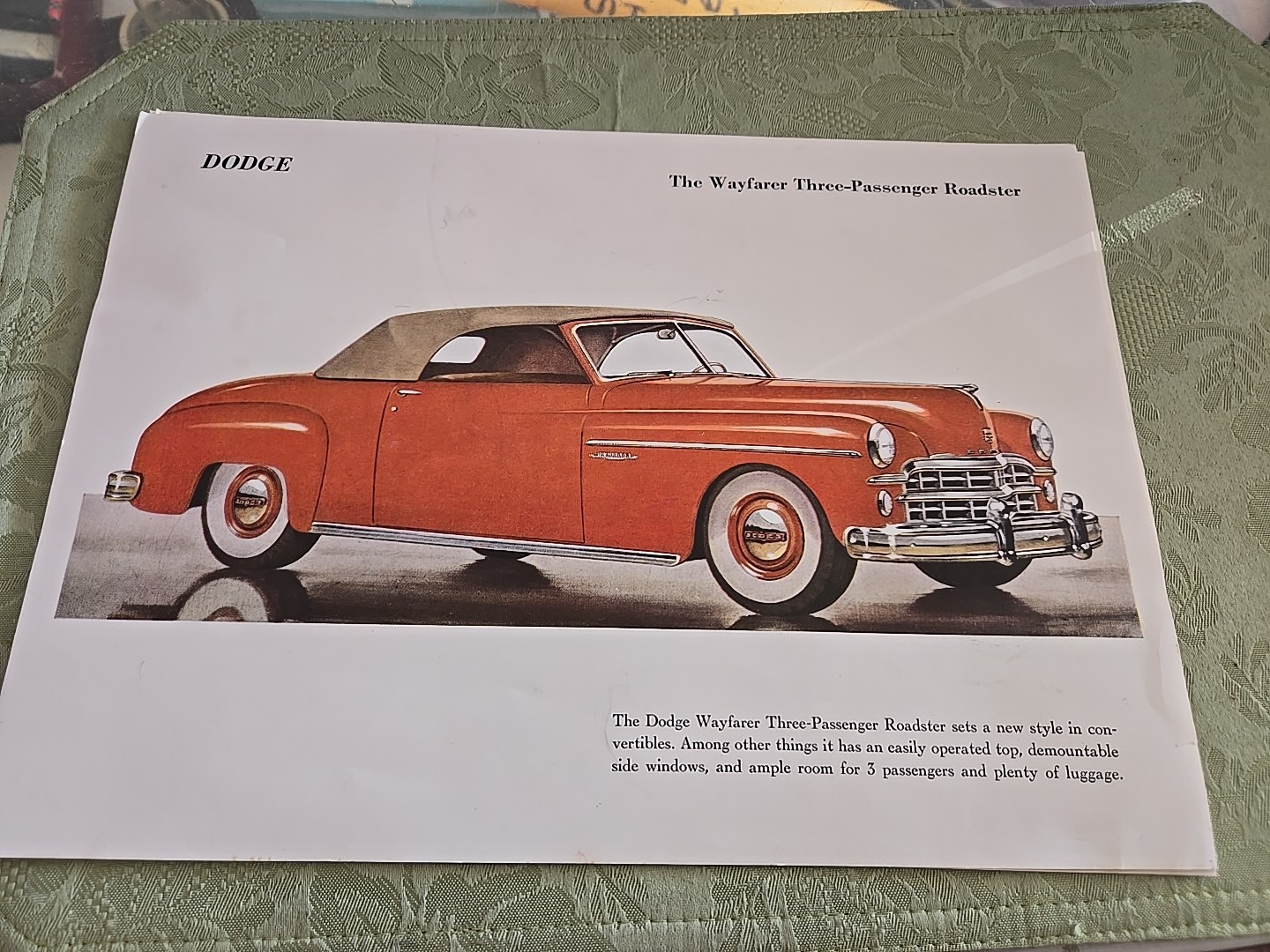 1949 Dodge/ Chrysler Sales Lithograph Lot 12 Each 12½x9½ Inches