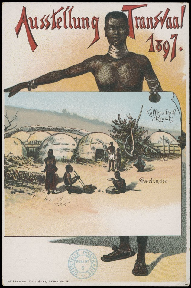 1897, GERMAN COLONIES, BERLIN-TRANSVAAL EXHIBITION COLOR POSTCARD, UNUSED 1897, GERMAN COLONIES, BERLIN-TRANSVAAL EXHIBITION COLOR POSTCARD, UNUSED
