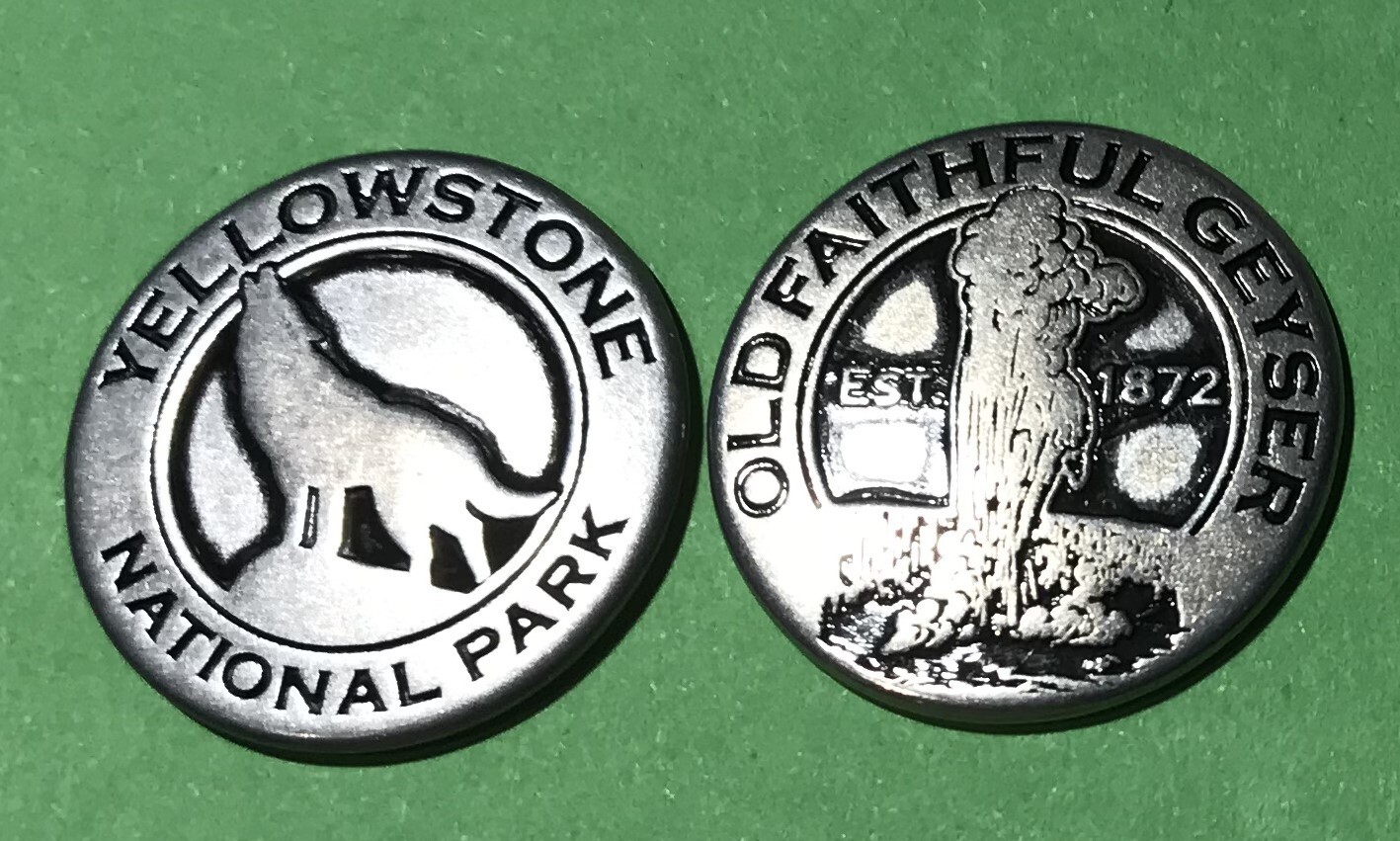 Yellowstone National Park Wolf/Old Faithful Token Yellowstone National Park Wolf/Old Faithful Token