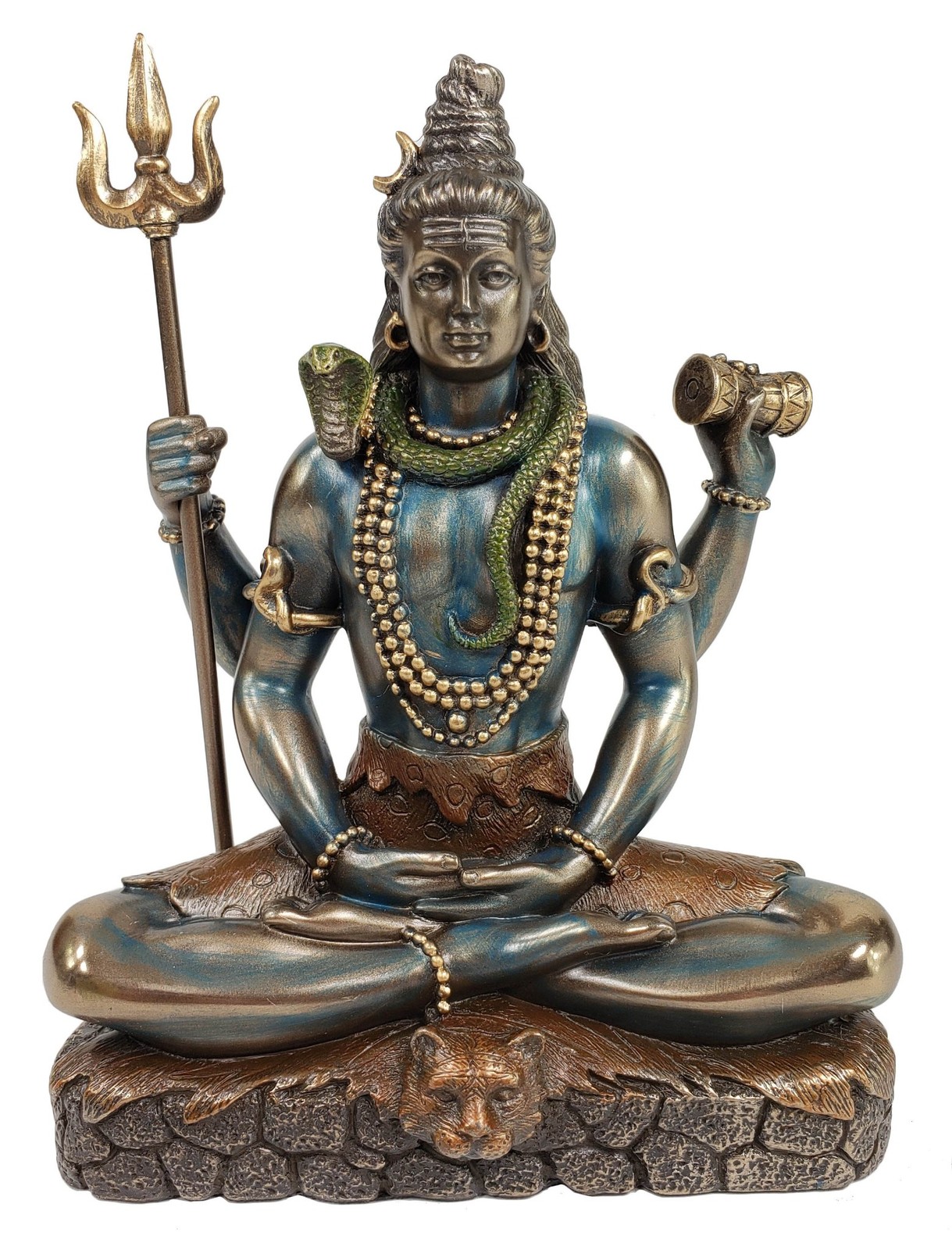 6 Inch Lord Shiva Sitting in Lotus Pose Hindu God Antique Bronze Finish Statue 6 Inch Lord Shiva Sitting in Lotus Pose Hindu God Antique Bronze Finish Statue