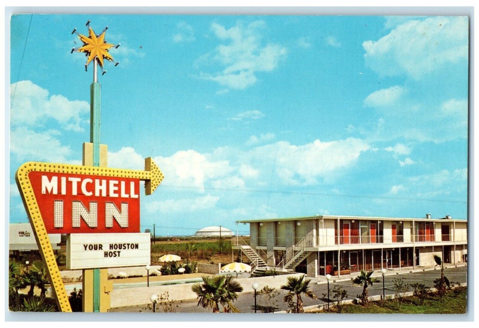 c1960 Mitchell Inn South Main South Loop Dome Shadow Houston Texas TX Postcard