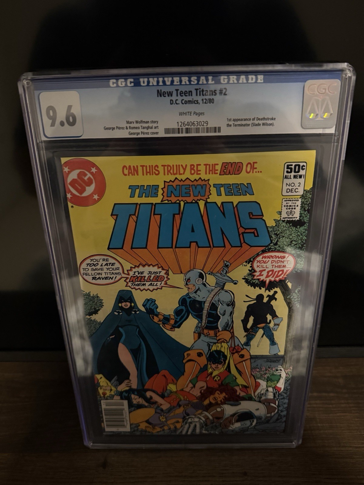 New Teen Titans #2 CGC 9.6 White Pages NEWSSTAND 1st Deathstroke 1980 New Teen Titans #2 CGC 9.6 White Pages NEWSSTAND 1st Deathstroke 1980