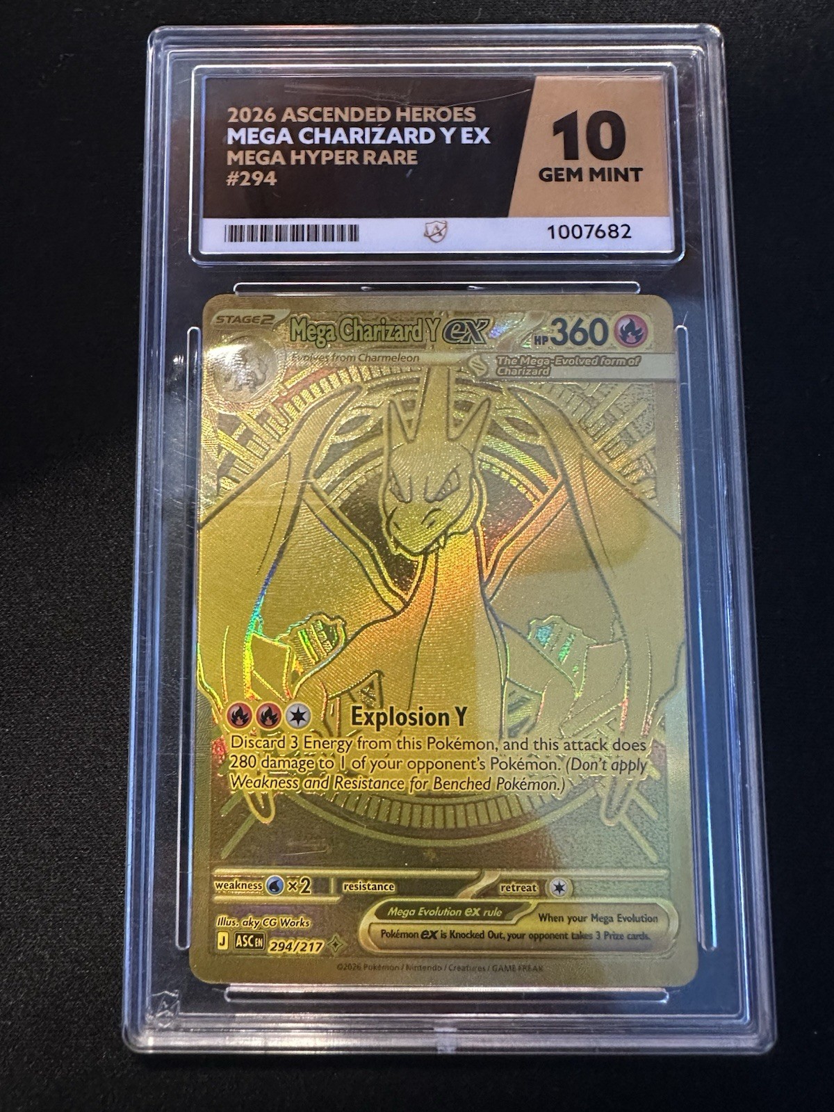 ACE 10 PERFECT SUBS Mega Charizard Y ex #294 Ascended Heroes 1/1 POP