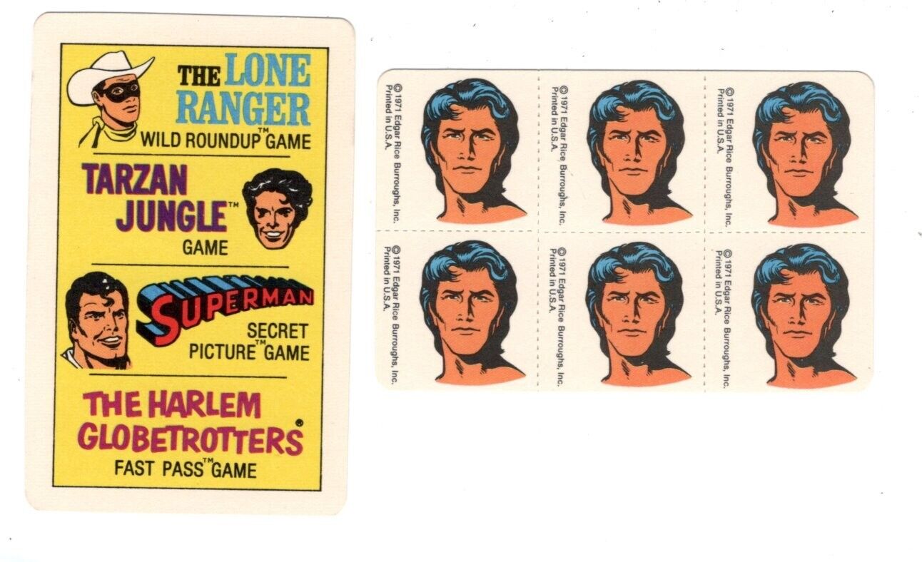 1971 MATTEL PROMO CARD SUPERMAN, LONE RANGER, TARZAN, ARCHIE JACK KIRBY ART