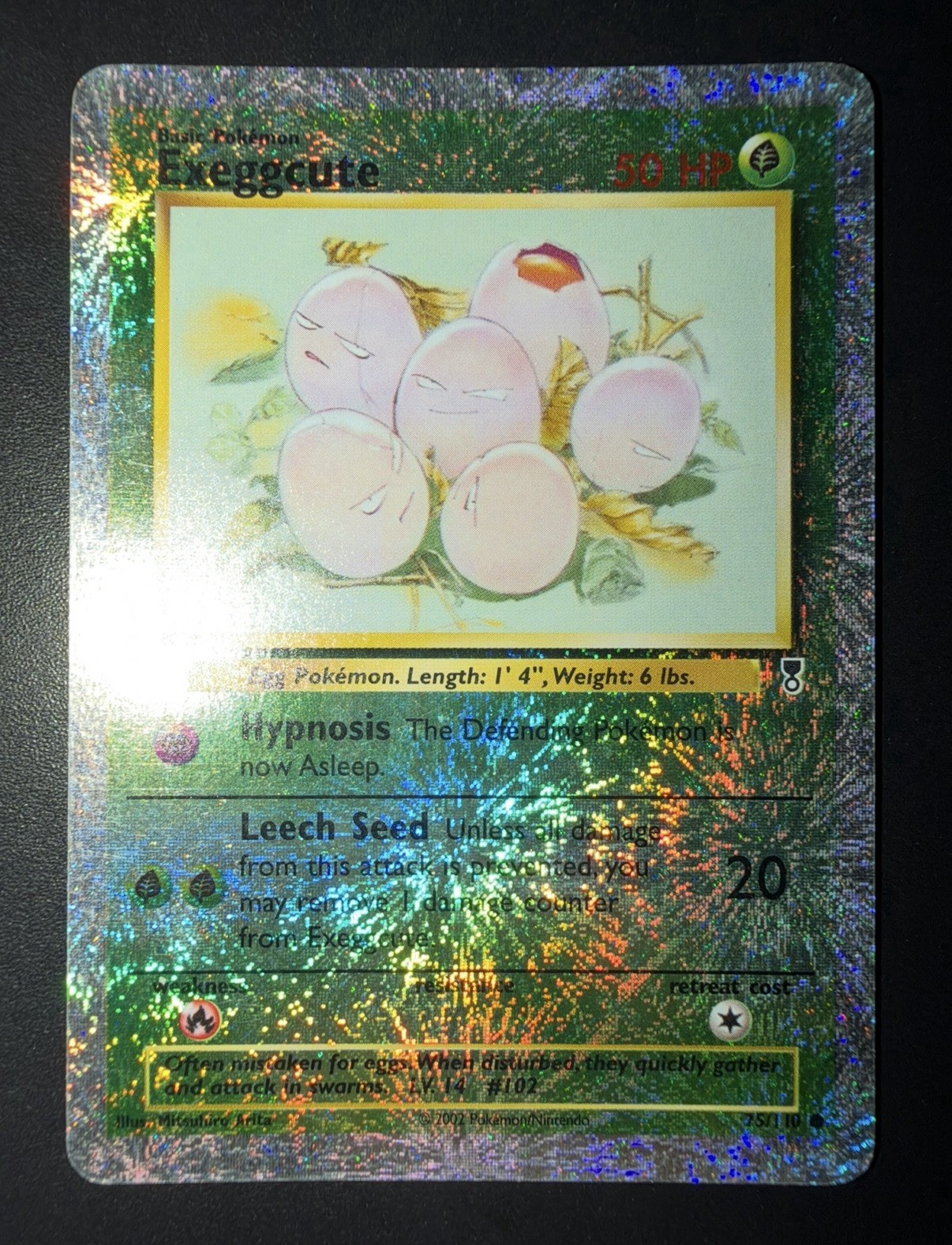 2002 POKEMON LEGENDARY COLLECTION #75 EXEGGCUTE-REVERSE FOIL LP