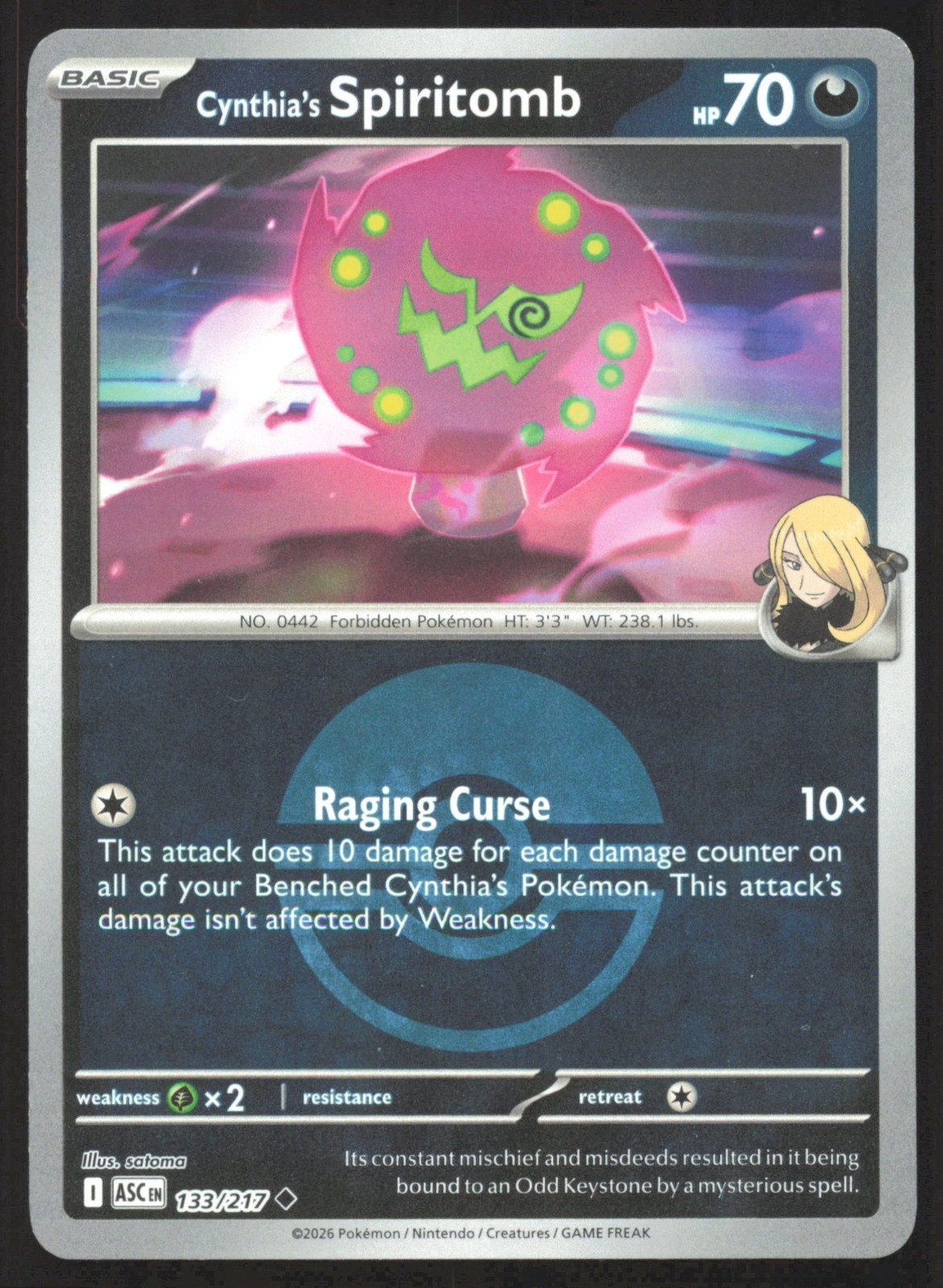 Cynthia\'s Spiritomb (Poke Ball) Reverse Holo ME: Ascended Heroes 133/217 NM