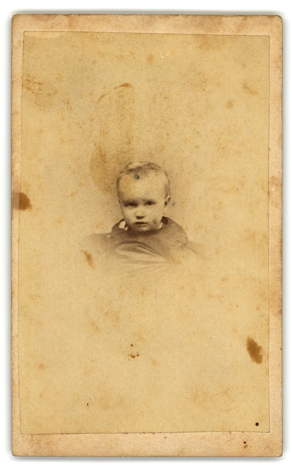 Antique CDV Circa 1860s J. H. Parsons Cute Baby In Dark Dress Ypsilanti