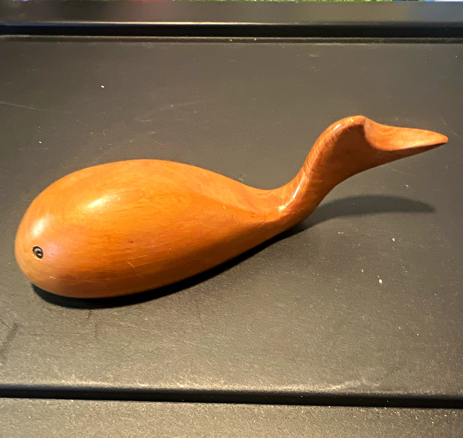 Kabil Hawaii Carved Wooden Whale Figurine with Label Kabil Hawaii Carved Wooden Whale Figurine with Label