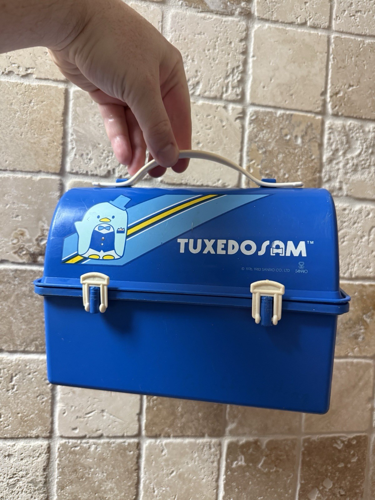 Tuxedo Sam Blue Retro Lunchbox Vintage Sanrio 1983 Hello Kitty 80s Kids Tuxedo Sam Blue Retro Lunchbox Vintage Sanrio 1983 Hello Kitty 80s Kids