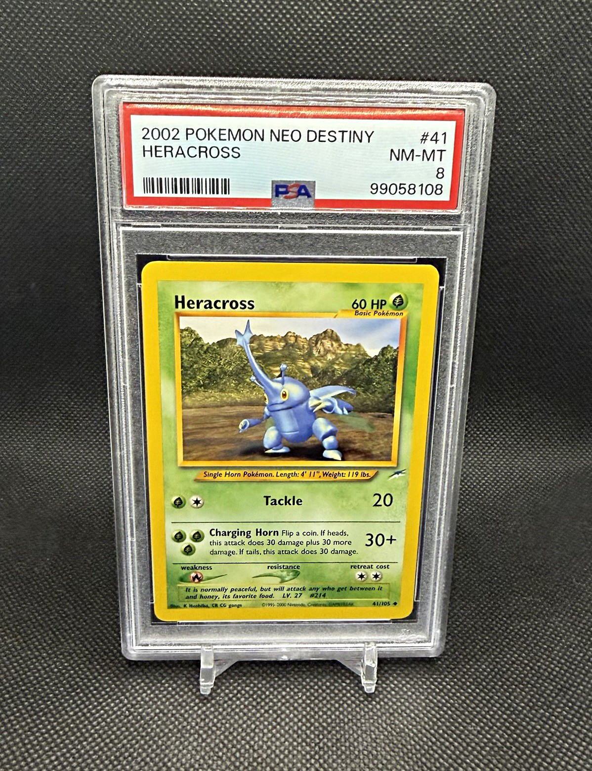 Heracross Pokémon 2002 Neo Destiny #41 PSA 8 NM-MT English Heracross Pokémon 2002 Neo Destiny #41 PSA 8 NM-MT English
