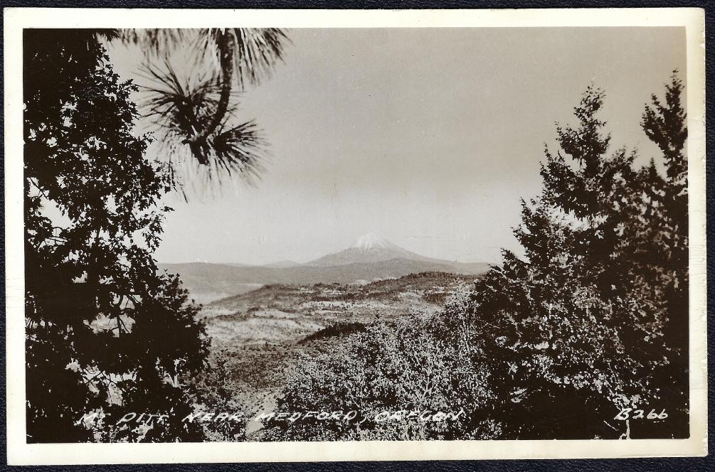 Medford, Oregon RPPC Mount Pitt and Valley Below - Pub. by Views #B266