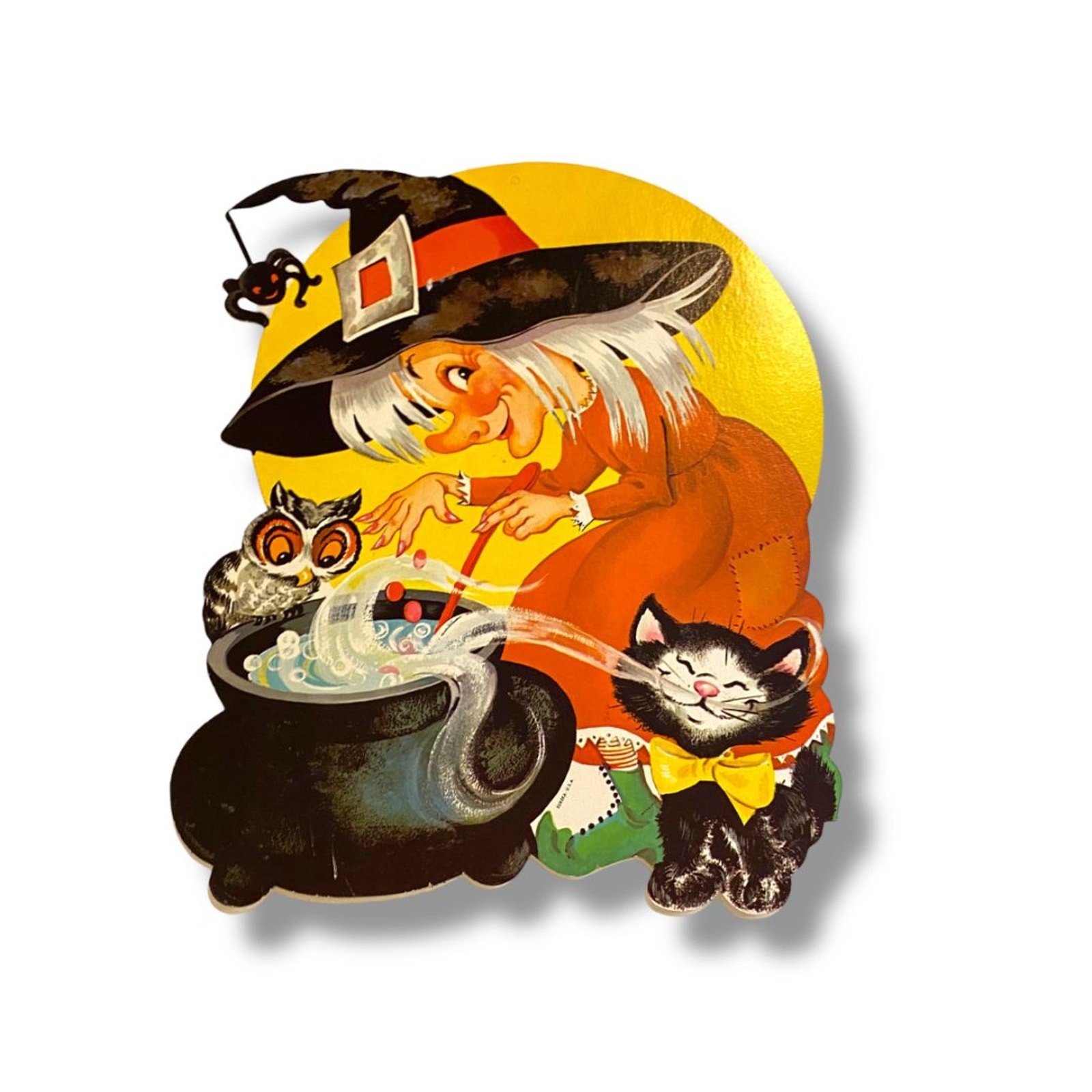 Vintage Eureka Cutout Witch Cat Halloween Cute 10.5\