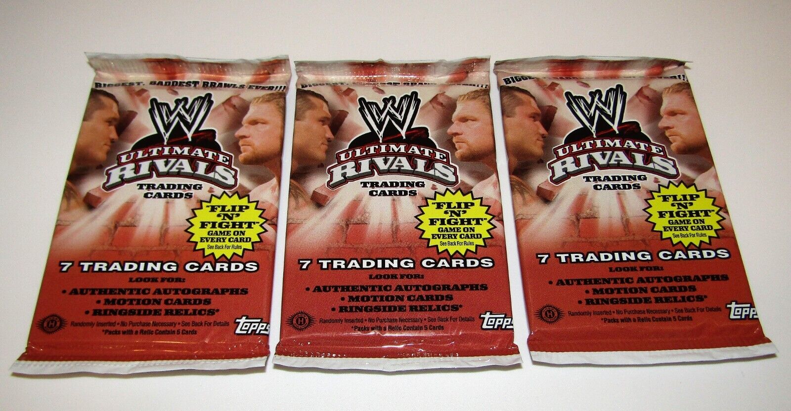 2008 TOPPS WWE ULTIMATE RIVALS WRESTING TRADING CARDS BUNDLE OF (3) PACKS