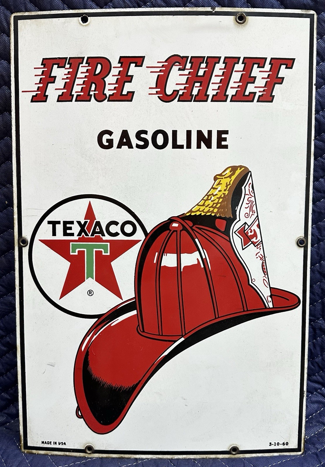 ORIGINAL TEXACO FIRE CHIEF Gas Pump Plate SIGN Vintage Gas Station PORCELAIN ORIGINAL TEXACO FIRE CHIEF Gas Pump Plate SIGN Vintage Gas Station PORCELAIN