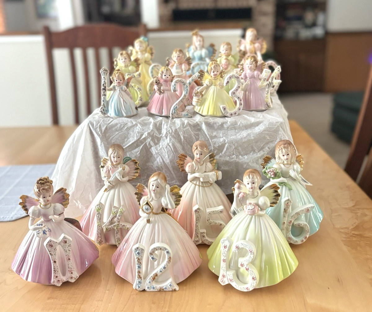 JOSEF ORIGINALS BIRTHDAY ANGELS COMPLETE SET 1-16 W/TAGS, EXCELLENT CONDITION JOSEF ORIGINALS BIRTHDAY ANGELS COMPLETE SET 1-16 W/TAGS, EXCELLENT CONDITION