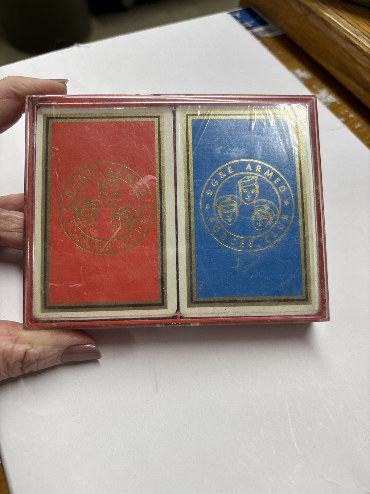 Vintage RG&E Armed Forces Club Playing Cards 2 Decks, Still Sealed In Case Vintage RG&E Armed Forces Club Playing Cards 2 Decks, Still Sealed In Case