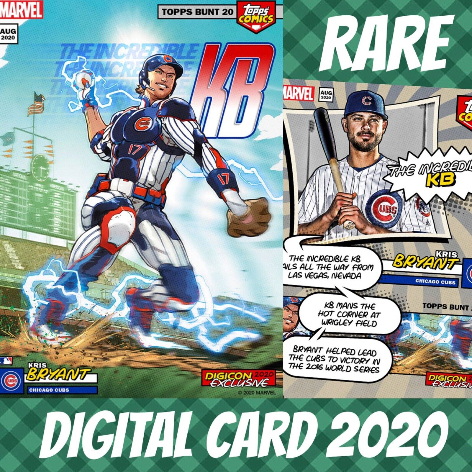 Topps bunt 20 kris bryant comics comic covers full color base 2020 digital card