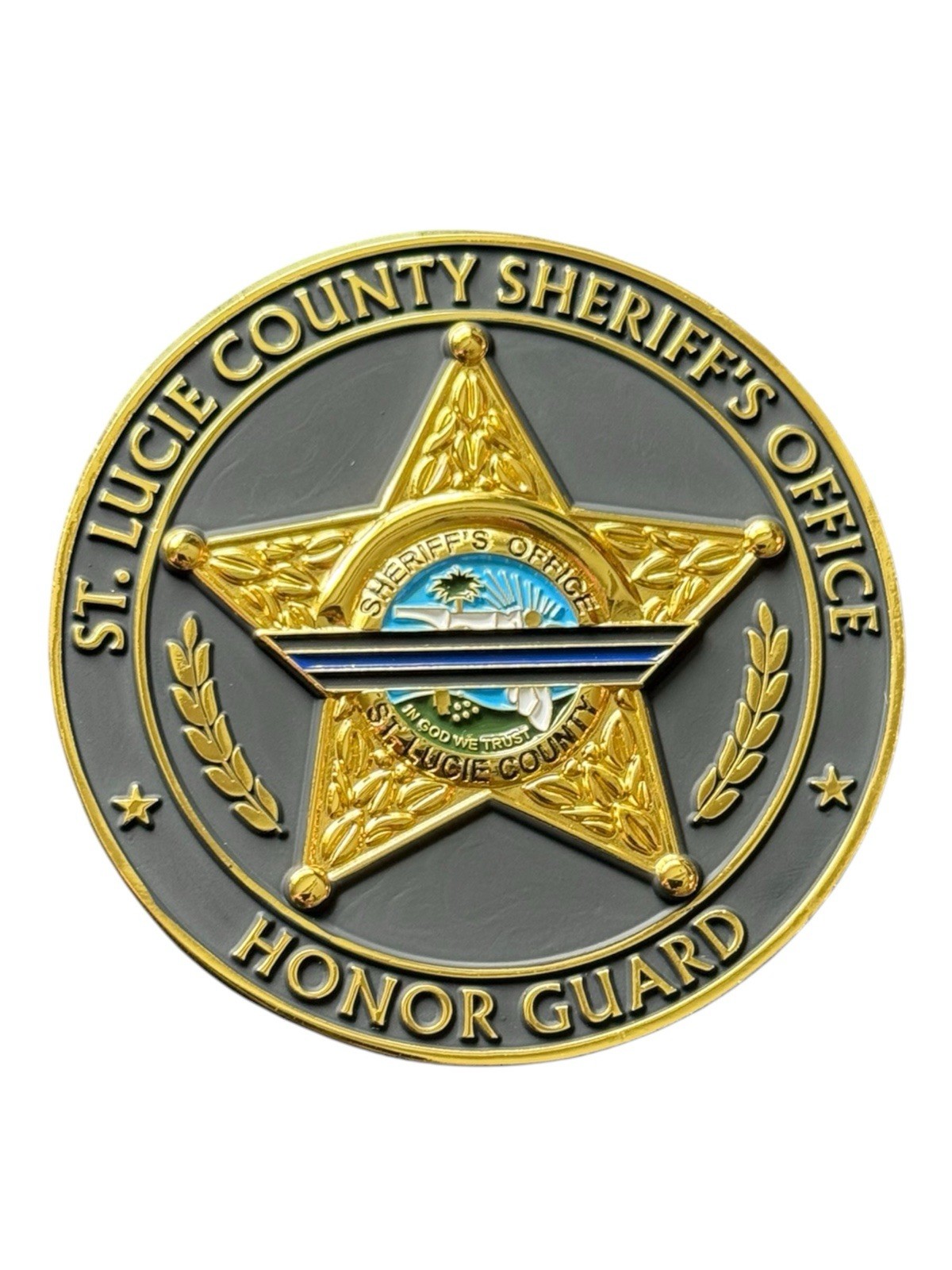 St Lucie County Sheriffs Office (Florida) Honor Guard 2.25” Challenge Coin Lg St Lucie County Sheriffs Office (Florida) Honor Guard 2.25” Challenge Coin Lg