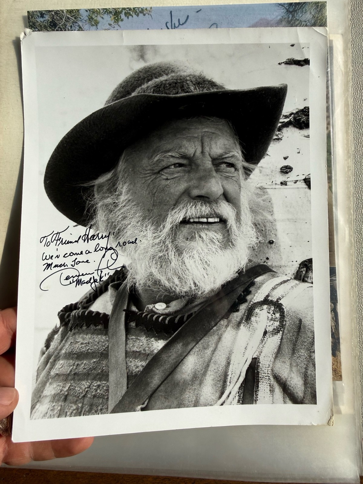 Denver Pyle Signed Vintage Photo Mad Jack Grizzly Adams Personalized Autograph