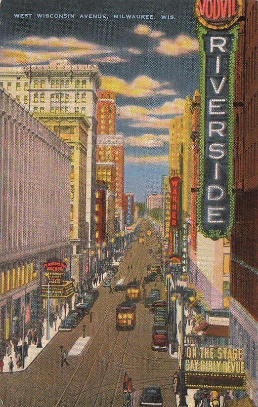 Postcard West Wisconsin Avenue Milwaukee WI Postcard West Wisconsin Avenue Milwaukee WI