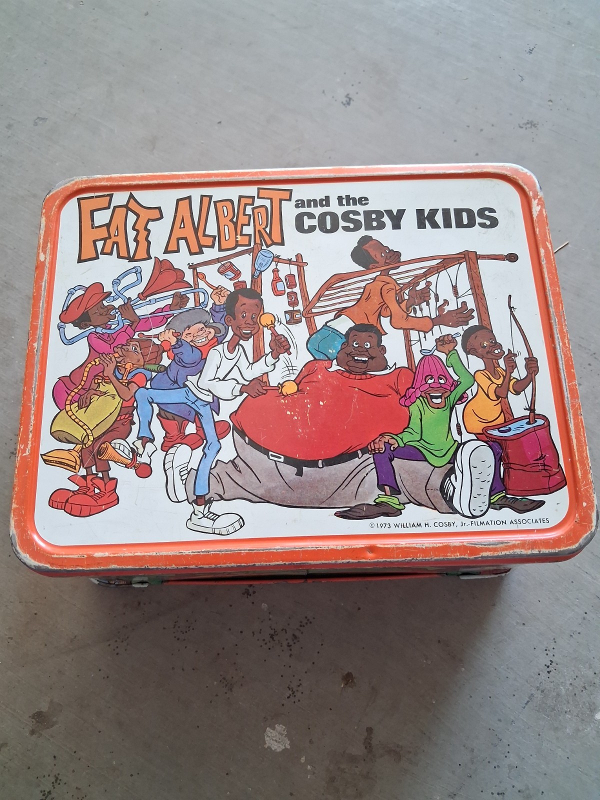 Vintage 1973 Fat Albert Cosby Kids Metal Lunch Box Thermos King Seeley Filmation Vintage 1973 Fat Albert Cosby Kids Metal Lunch Box Thermos King Seeley Filmation
