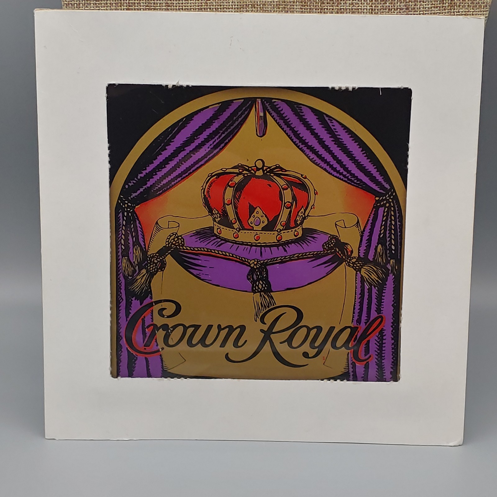 Vintage Crown Royal Glass Mirror Fair Prize 8x8 1980's Vintage Crown Royal Glass Mirror Fair Prize 8x8 1980's