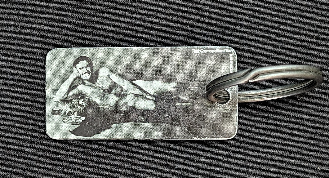 VTG 1972 Keychain The Cosmopolitan Man Cover-Shot NUDE Centerfold BURT REYNOLDS