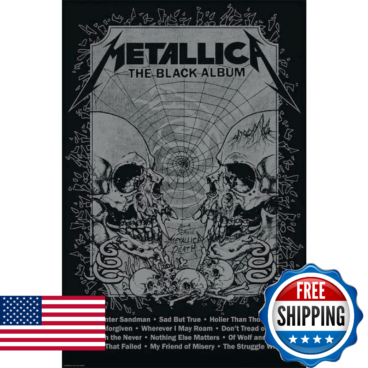 BUY ART FOR LESS Officially Licensed Metallica - Black Album 24 x 36 Inch Art Po BUY ART FOR LESS Officially Licensed Metallica - Black Album 24 x 36 Inch Art Po