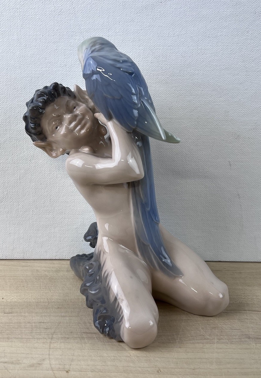 Vintage Royal Copenhagen Figurine 752 Faun with Parrot 1955 Christian Thomsen Vintage Royal Copenhagen Figurine 752 Faun with Parrot 1955 Christian Thomsen