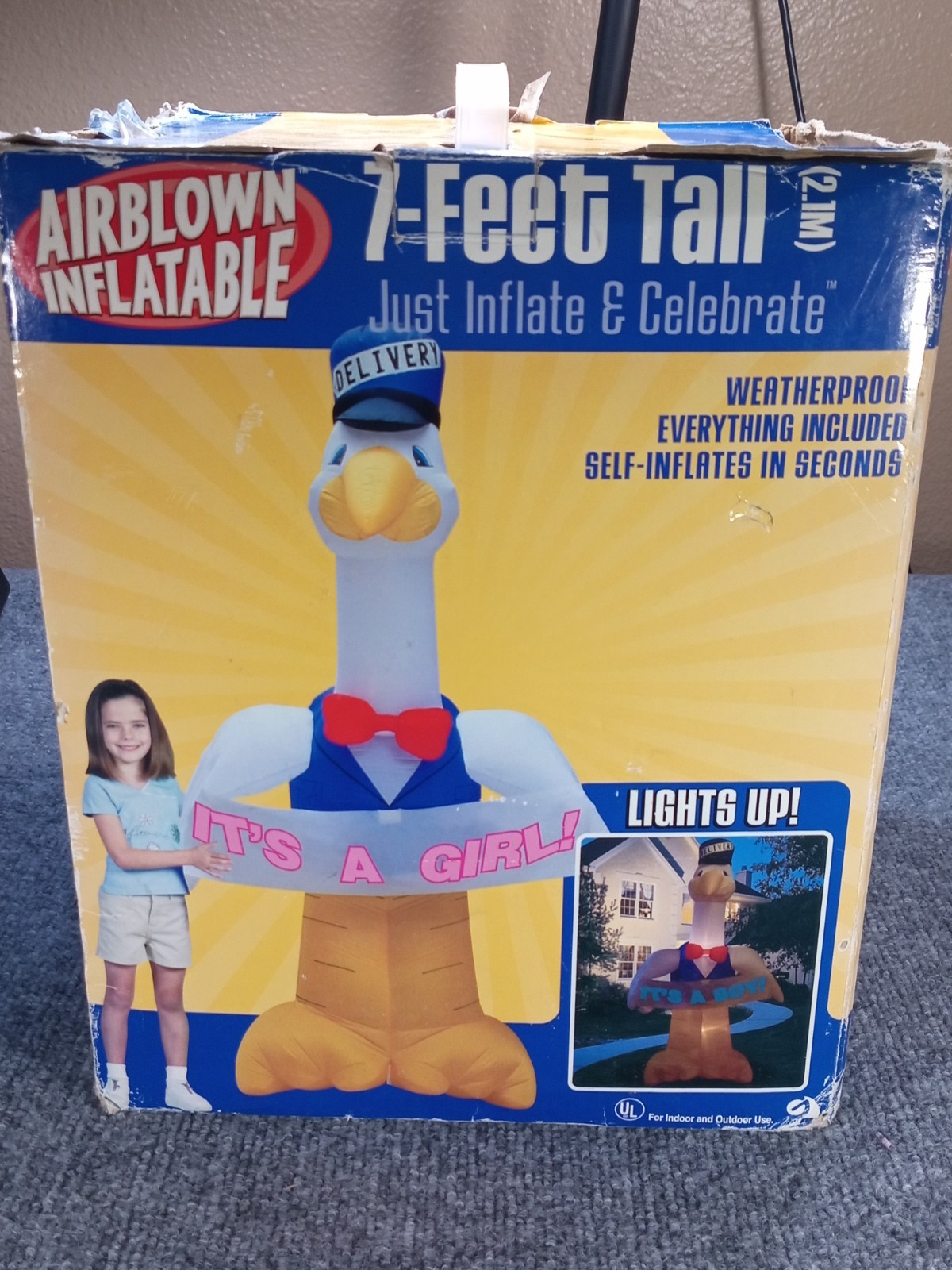 2004 Gemmy Airblown Inflatable 7 Ft Delivery Stork It’s A Boy Girl Baby 30071 2004 Gemmy Airblown Inflatable 7 Ft Delivery Stork It’s A Boy Girl Baby 30071