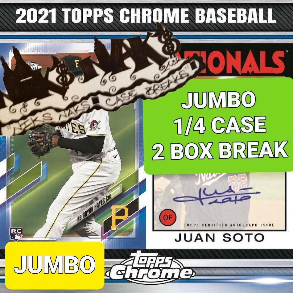 CHICAGO CUBS 2021 TOPPS CHROME BASEBALL JUMBO 1/4 CASE 2 BOX BREAK #7