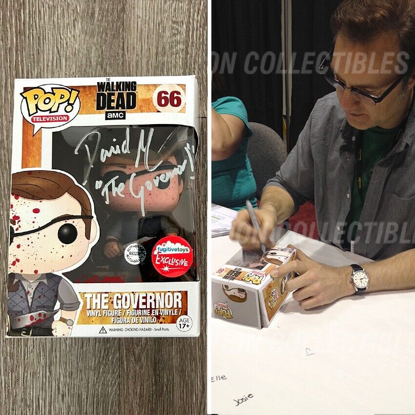Funko Pop THE GOVERNOR #66 Walking Dead signed by David Morrissey -COA & PICTURE
