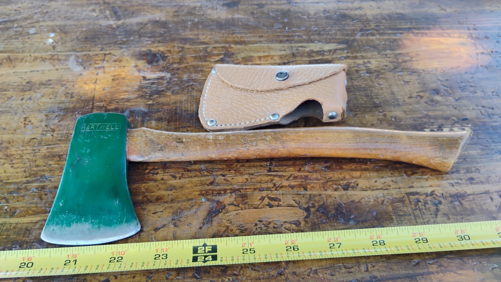Rare HARTWELL Miniature Hatchet 10 Oz With Sheath,10.5'' OAL Salesman Sample Rare HARTWELL Miniature Hatchet 10 Oz With Sheath,10.5'' OAL Salesman Sample