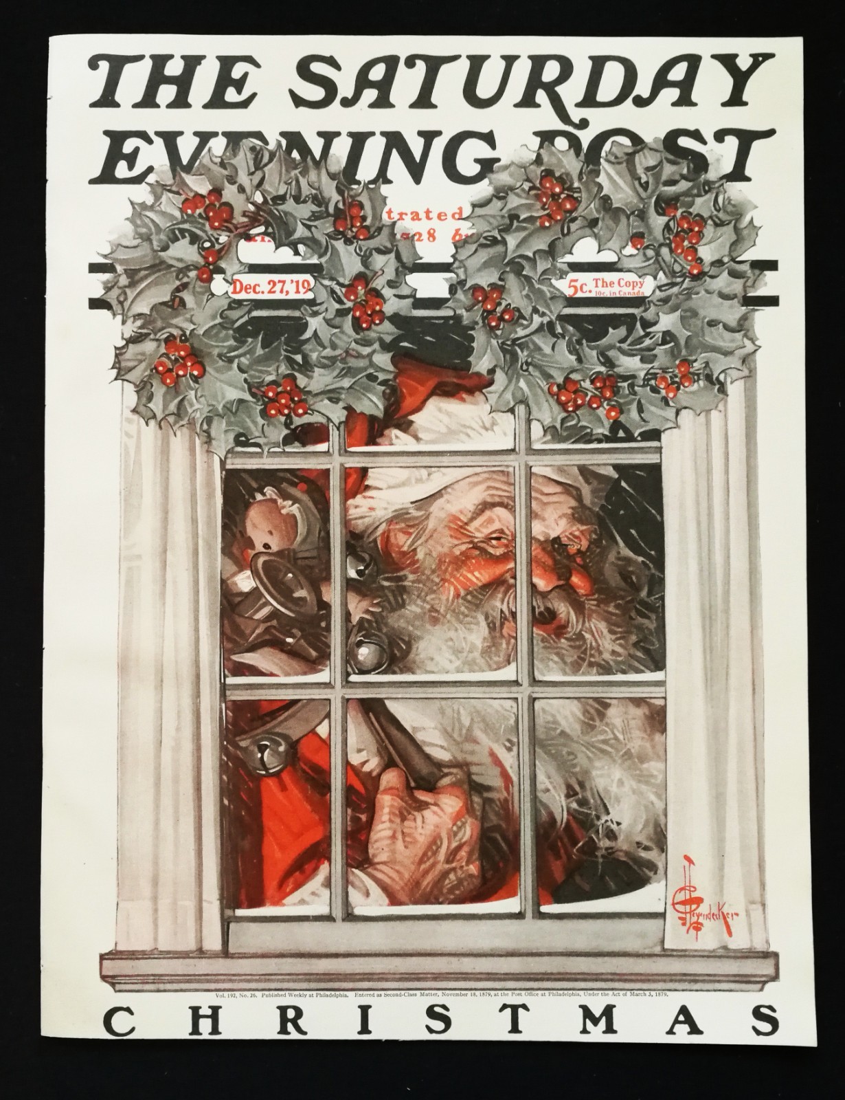 Vintage Saturday Evening Post December 27, 1919 J.C. Leyendecker Cover Christmas Vintage Saturday Evening Post December 27, 1919 J.C. Leyendecker Cover Christmas
