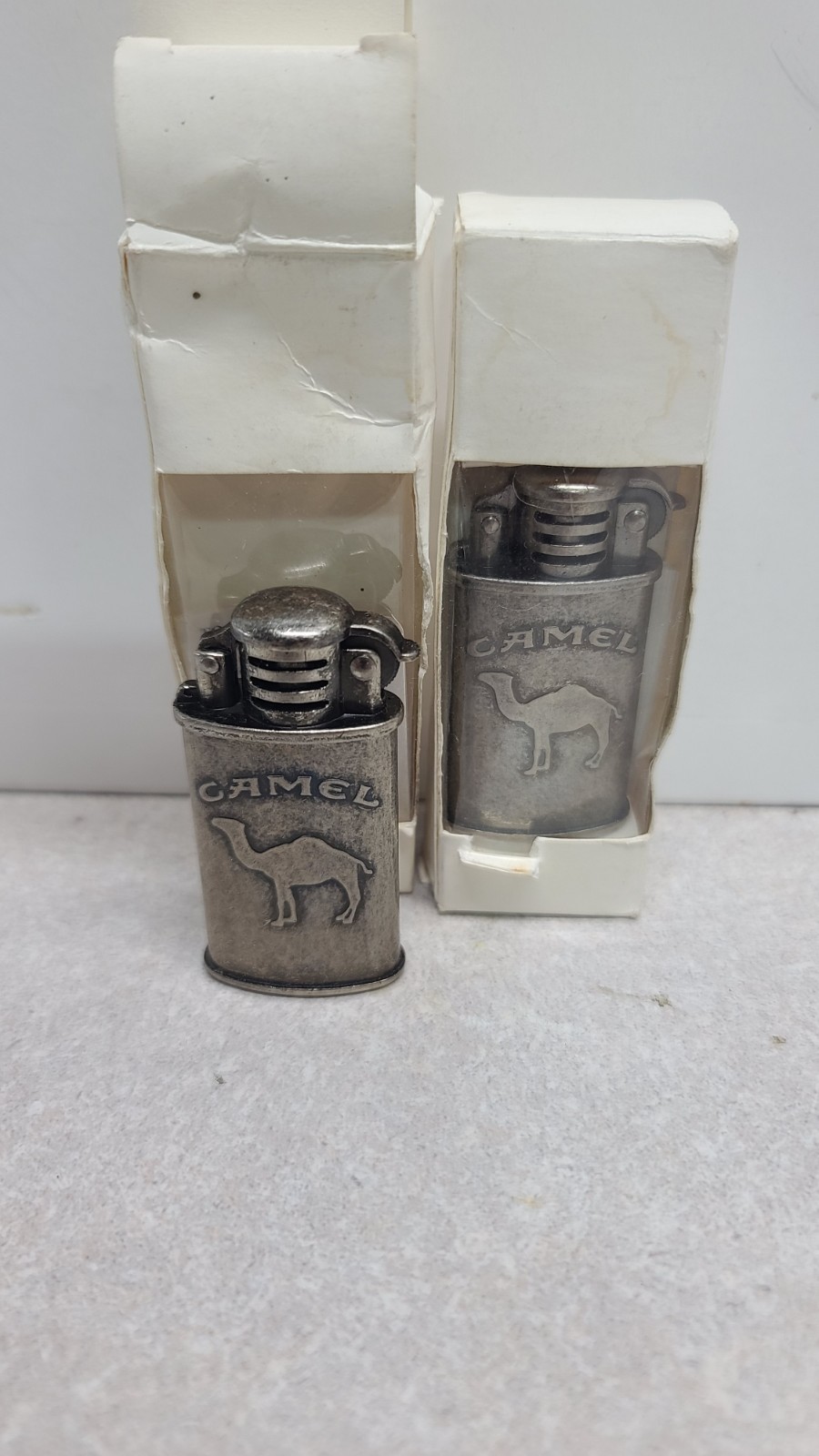 2 Camel Vintage Trench Art Lighter in Pewter Finish new 