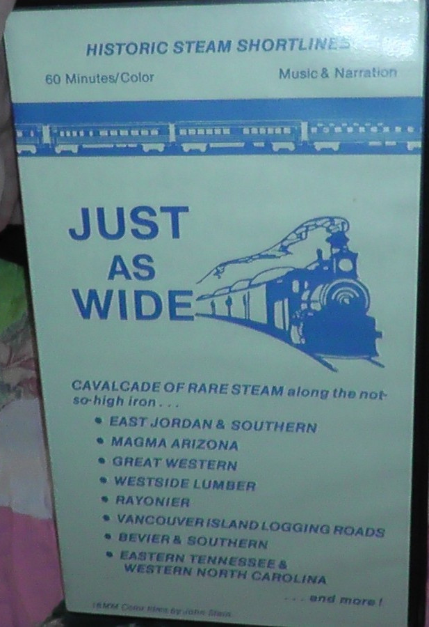 vhs cassette tape 1992 just as wide shortlines logging trains steam locomotives vhs cassette tape 1992 just as wide shortlines logging trains steam locomotives