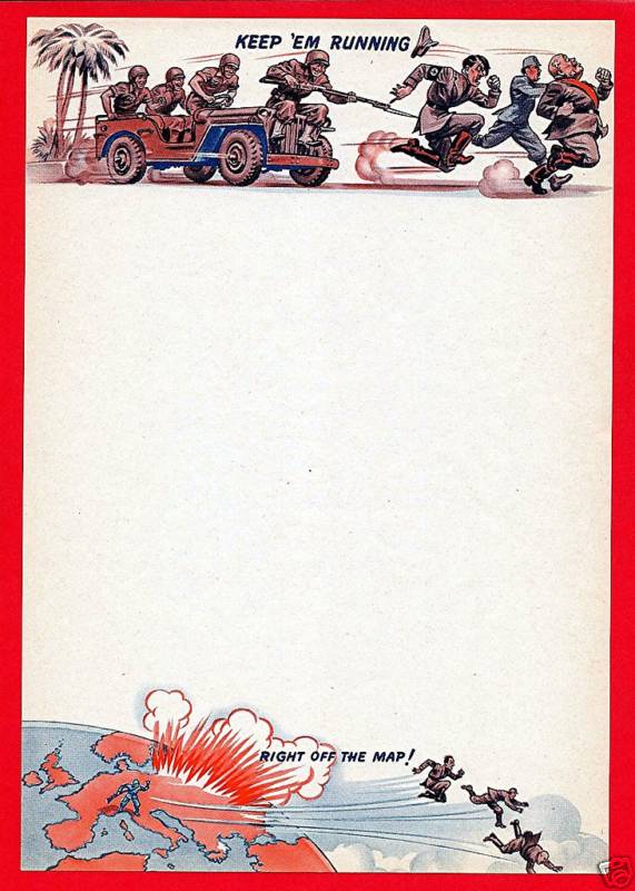 1940\'s WWII Humorous US Army Stationary Sheet Hitler #1