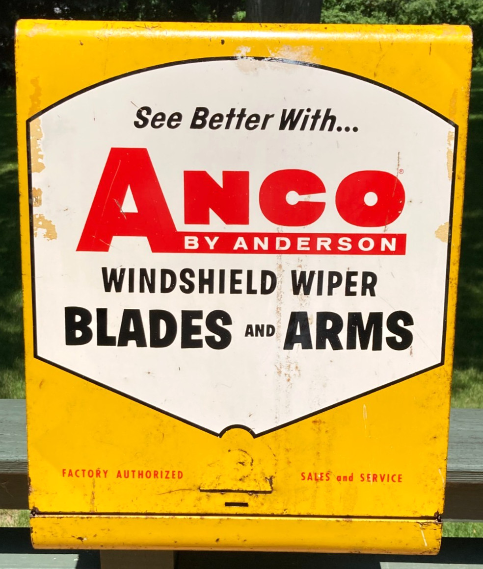 Vintage ANCO Windshield Wiper Blades And Arms Metal Store Display Cabinet Vintage ANCO Windshield Wiper Blades And Arms Metal Store Display Cabinet