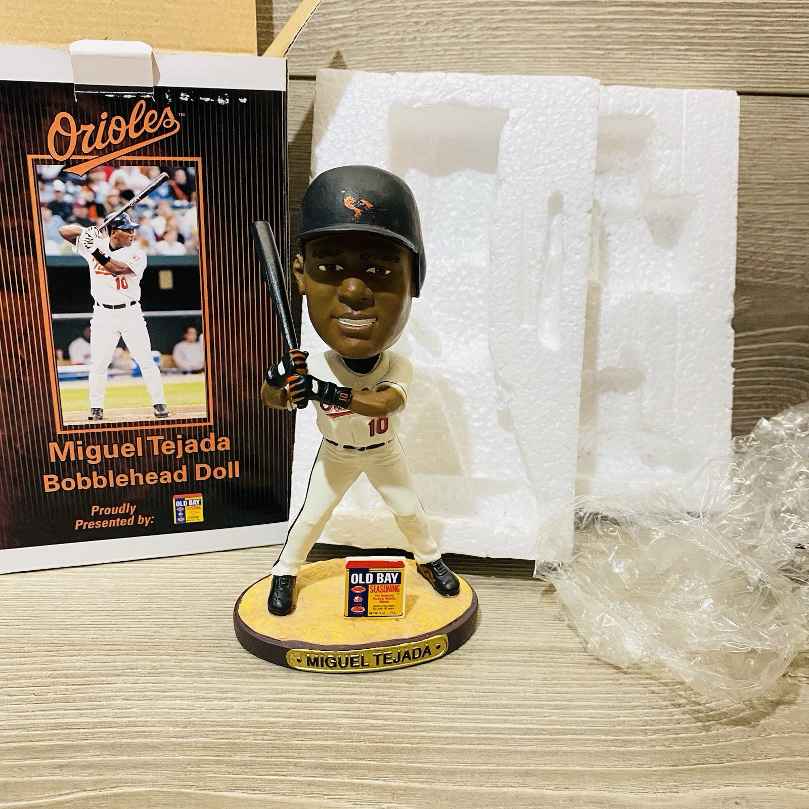 2005 Miguel Tejada Baltimore Orioles Bobblehead, Sponsored by Old Bay. NIB 2005 Miguel Tejada Baltimore Orioles Bobblehead, Sponsored by Old Bay. NIB