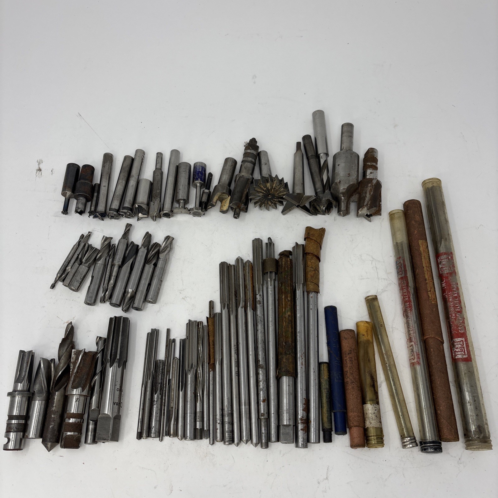 Machinist Tool Lot Reamers Cutters End Mills Counter Sink T-Slot USA 60+ PCs Machinist Tool Lot Reamers Cutters End Mills Counter Sink T-Slot USA 60+ PCs