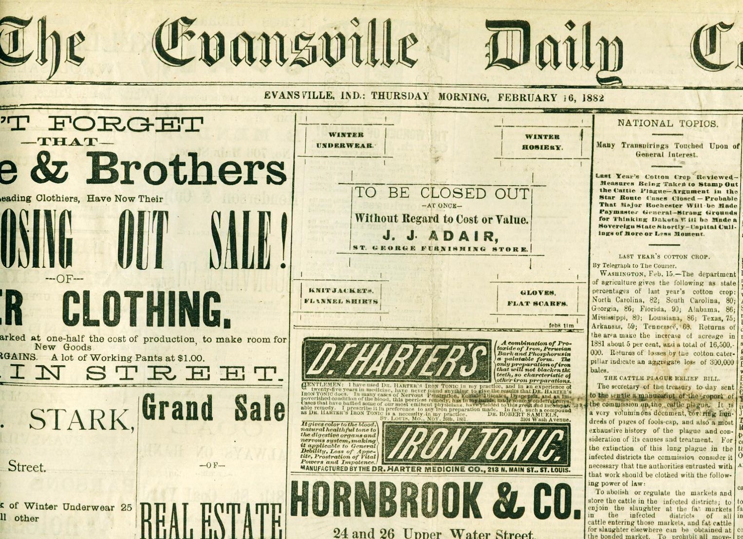 Newspaper Actor Edwin Booth Threatre Ad Lincoln Killer\'s Brother Evansville 1882