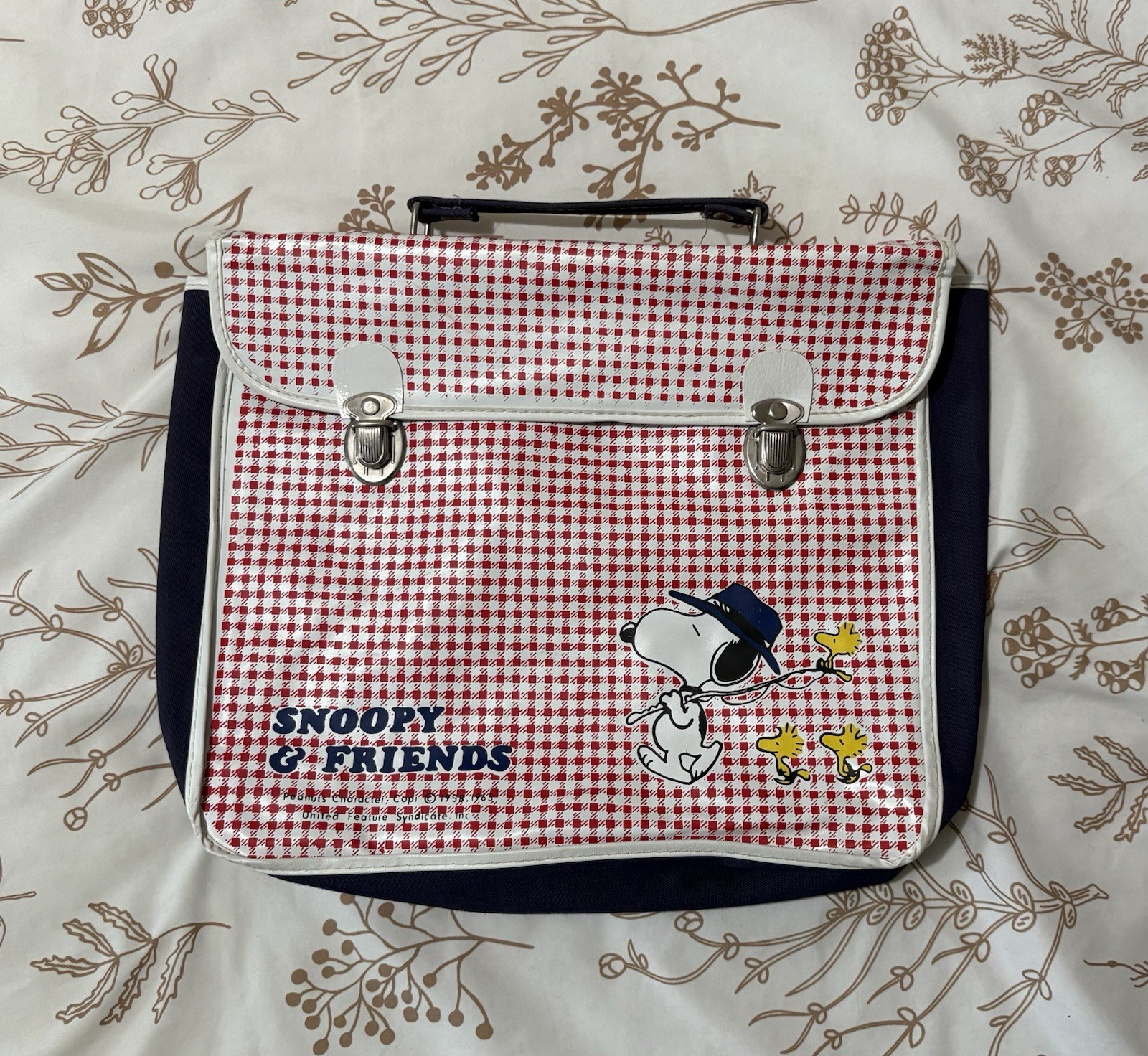 VTG 1965 Peanuts: Snoopy Woodstock Vinyl Canvas Tote Lunch Bag VTG 1965 Peanuts: Snoopy Woodstock Vinyl Canvas Tote Lunch Bag