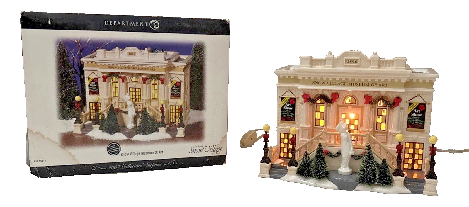 VTG Dept 56 Snow Village Museum of Art Lighted Christmas House w/ Box VTG Dept 56 Snow Village Museum of Art Lighted Christmas House w/ Box