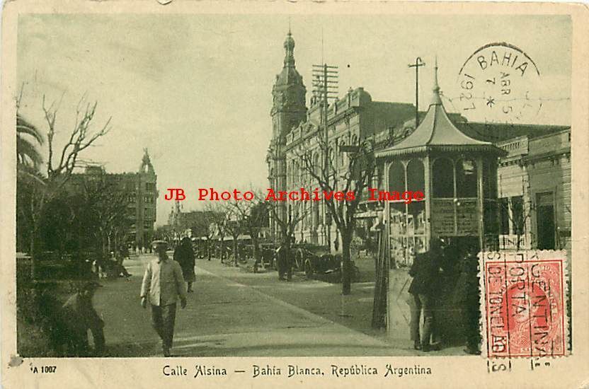 Argentina, Bahia Blanca, Calle Alsina, Stamp, 1927 PM, Talleres Peuser No 1007