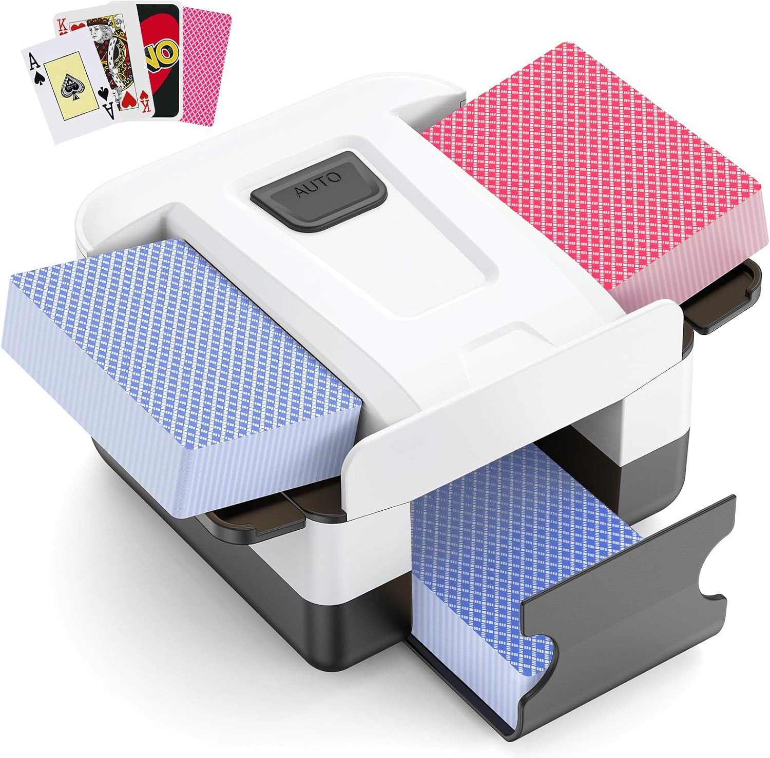 Automatic Card Shuffler 1-2 Decks, Rechargeable Electric Card Dealer Machine, Lo Automatic Card Shuffler 1-2 Decks, Rechargeable Electric Card Dealer Machine, Lo