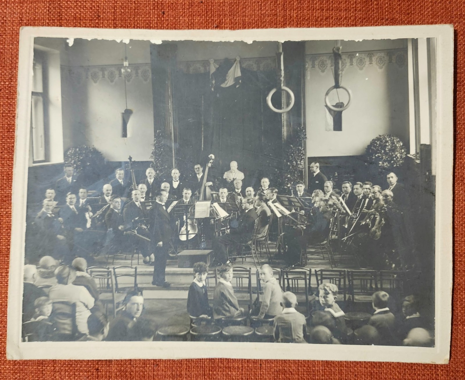 Vintage 1920s 1930s Czech Orchestra Concert Sokol Hall Gymnastics Photo