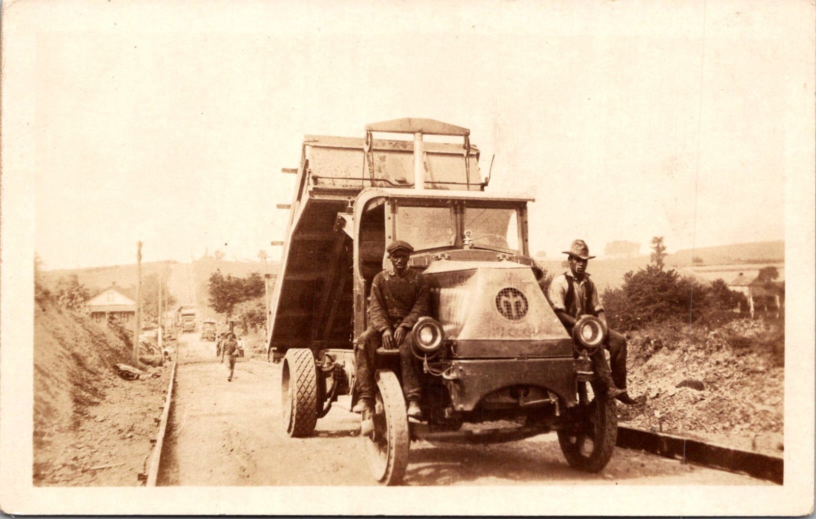 Two African American On A Mack AC Or Bulldog RPPC Real Photo Postcard 4P23-1 Two African American On A Mack AC Or Bulldog RPPC Real Photo Postcard 4P23-1