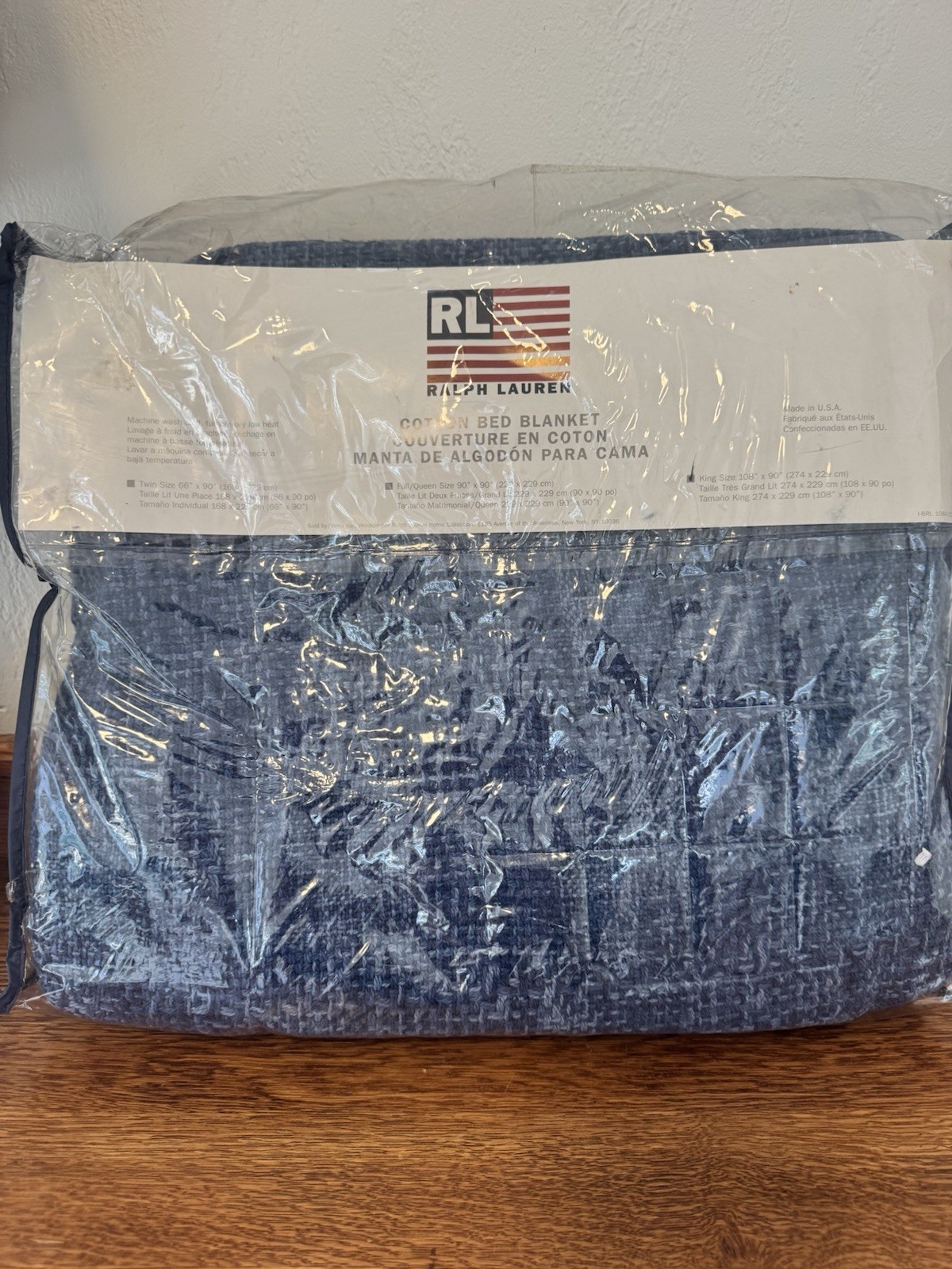 NIP Vintage 1990s Ralph Lauren King Blanket 108x90 Cotton Made USA Orig Pack NIP Vintage 1990s Ralph Lauren King Blanket 108x90 Cotton Made USA Orig Pack