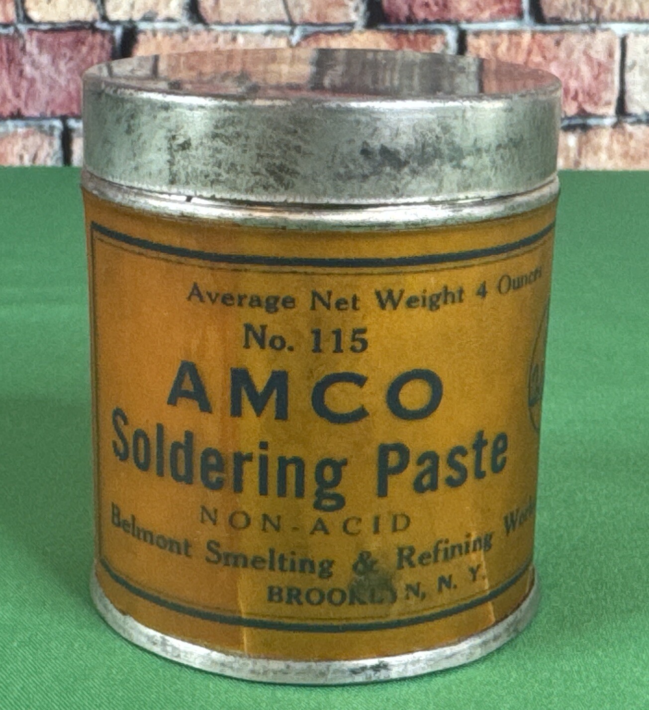 Vintage AMCO # 115 Soldering Paste 4oz Can Full Vintage AMCO # 115 Soldering Paste 4oz Can Full